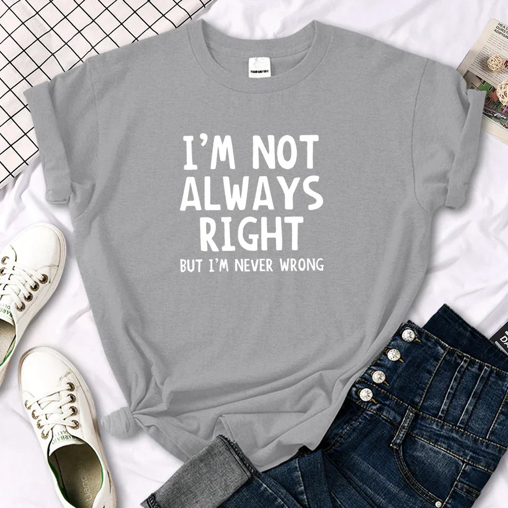 Women's T-Shirt Cool Interesting Letters Printed Tees Female Summer Oversized Tshirt Woman Round Neck Casual Tshirt Tops