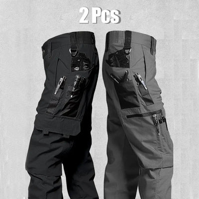 Men's Outdoor Work Pants 2-Pcs Tactical Cargo Trousers New Multi-pocket Wear-Resistant Workwear Outdoor Waterproof Hiking Pants