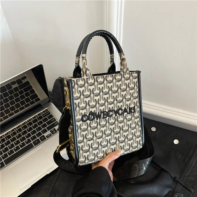2025 Designer Sheet Music Bag for Women - Colorblock Crossbody Purse, Chic Shoulder & Handheld Tote with Adjustable Strap