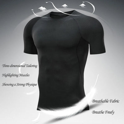 Athletic Compression Shirts For Men Gym Sports Rash Guards Workout Fitness Base Layer Undershirts Quick Dry Tees Tshirt Tops
