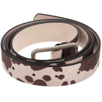 Jeans Simulated Horsehair Belt Woman Women's Pu for Ladies Western Belts with Animal Print