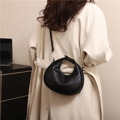 PU Leather Shoulder Bag Fashion Solid Color Lattice Crossbody Bag Small Bag Ladies Trend Luxury Designer Handbags