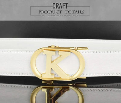 Men Fashion K Letter High quality Genuine Leather  Designer Belts | Male Waist Strap