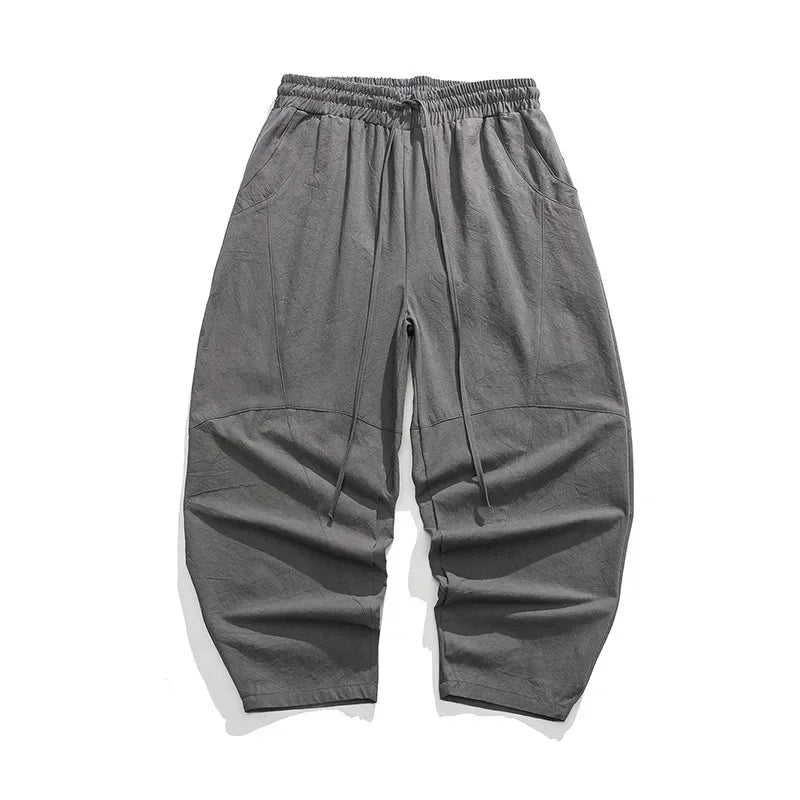 Men's Spring Loose Harem Pants Chinese Linen Oversize Sweatpants High Quality Casual Brand Male Harem Trousers