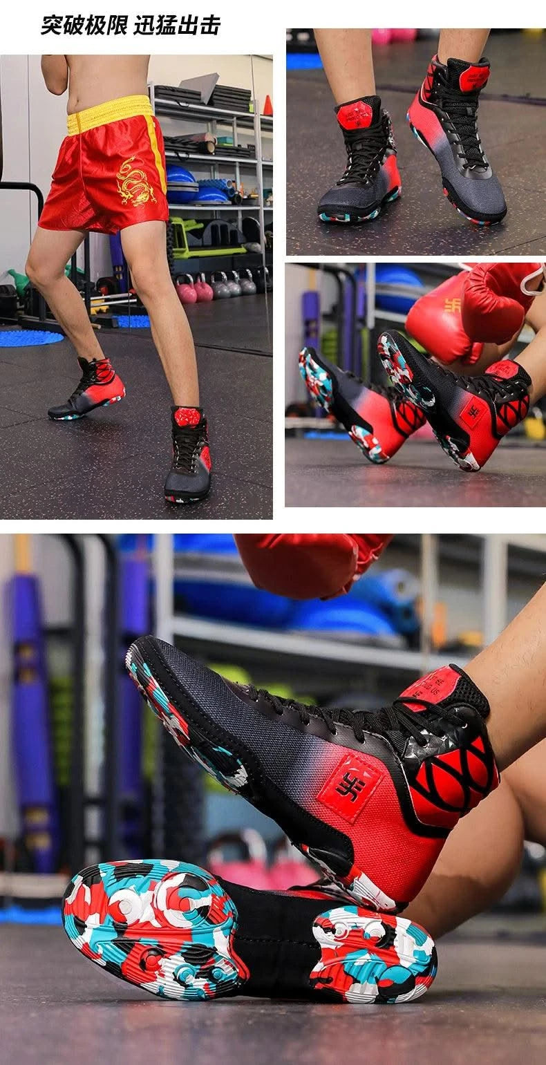 2025 New Wrestling Shoes for Men Non Slip Breathable Boxing Sneakers Wrestling Training Shoes Wear-Resisting Combat Sneakers