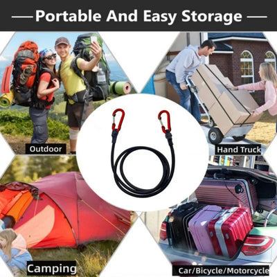 1PC Elastic Tie Rope Mountaineering Buckle Hook Canoe Bike Luggage Packaging Rope Camping Accessories