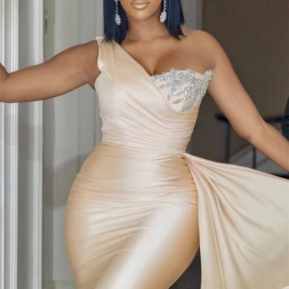 Fashion Jersey One Shoulder Evening Dresses Classic Mermaid Dress Exquisite High Quality Prom Party Gowns for Women Customized