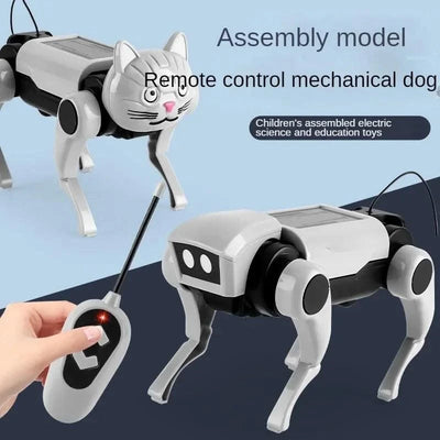 Children's Remote Control Mechanical Robot Dog, Toy Science, Teaching,  DIY Assembling Model Electric Set Toys for Boys Kids
