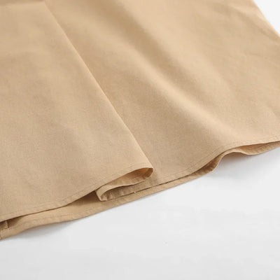 Cotton Linen Solid Color Spaghetti Strap Dresses Women Fashion Leace-up V-neck Backless Beach Vacation Long Dress Female New