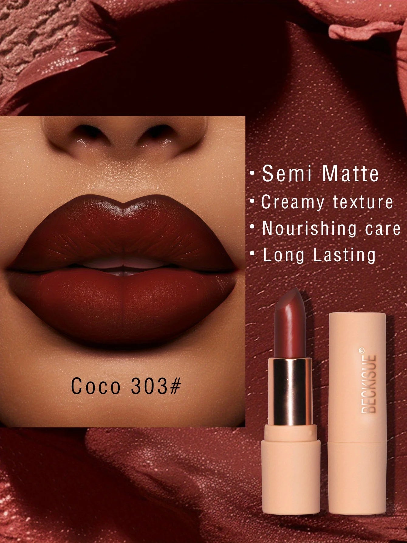 Coffee Velvet Lipstick - Luxurious Deep Nourishing Matte Finish Long-Lasting Waterproof Lip Color