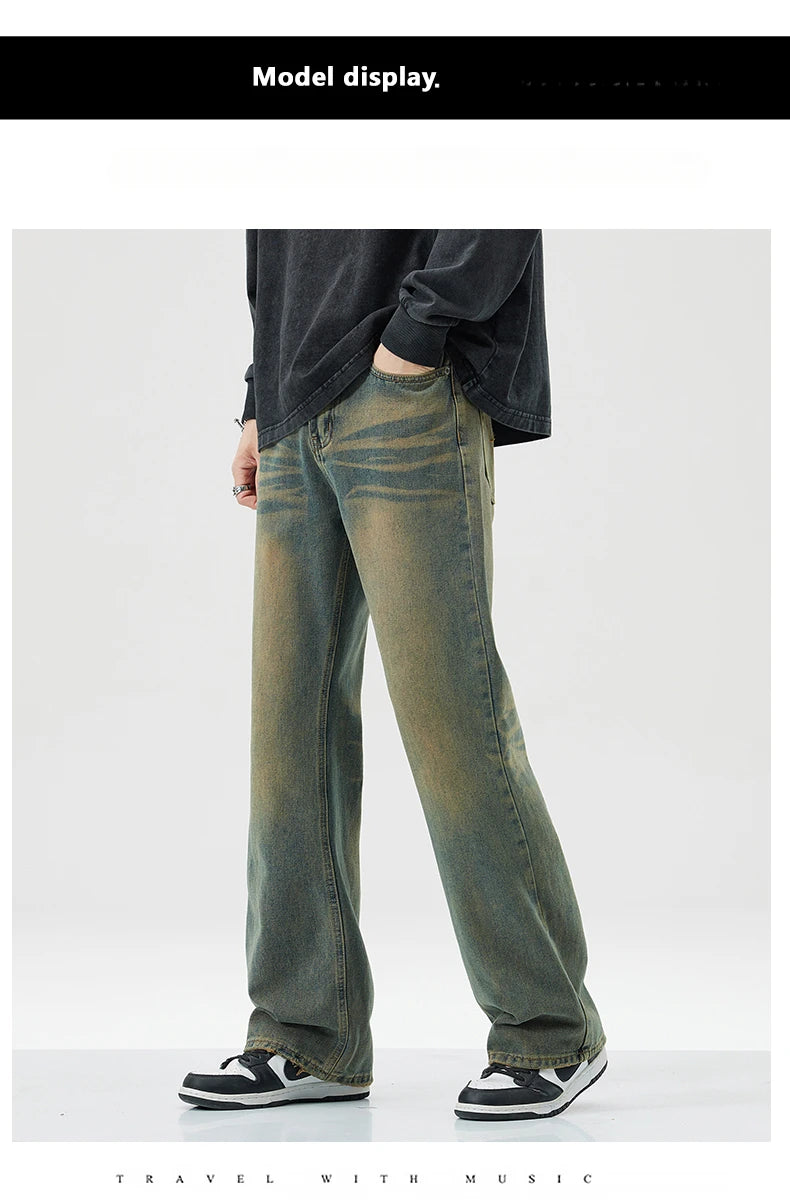 Men's Jeans Man Denim Shorts Jean Streetwear Mens Trousers Wide Y2k Pants Baggy Jeans Clothing Flared Male Cargo New Pant Ripped