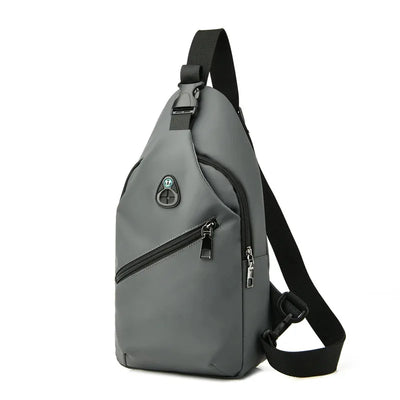 Men Fashion Laptop Waist Packs Trendy Computer Chest Bag Usb Shoulder Bag Leisure Chest Bag Large Capacity Crossbody Bag