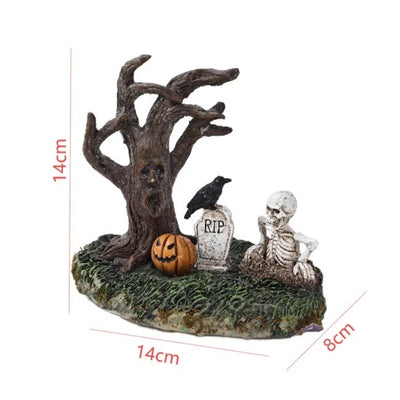 New Halloween Decoration Landscape Resin Ornaments Creative Ghost Festival Withered Tree Home Desktop Decor