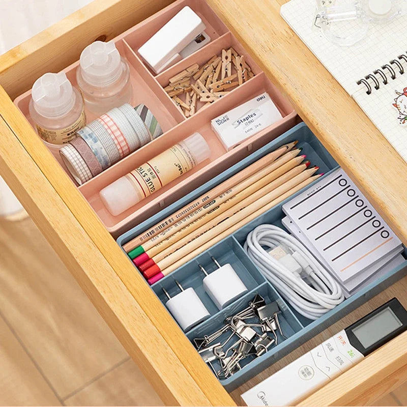 Desk Drawer Organizer Desk Sundries Stationery Storage Box Bin Cosmetics Makeup Organizer Home Office Drawer Divider Container
