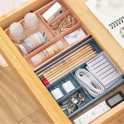 Desk Drawer Organizer Desk Sundries Stationery Storage Box Bin Cosmetics Makeup Organizer Home Office Drawer Divider Container