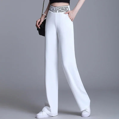 Women Wide Leg Pants Oversized 2025 Korean Fashion Clothing Sexy Bottoms Elegant High Waist Loose Y2k Black White Trousers XXXL