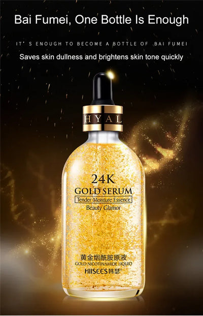 24K Gold Hyaluronic Acid Serum for Face Anti-wrinkle Anti-aging Brightening Moisturizing skincare Facial Serum Essence Face Care