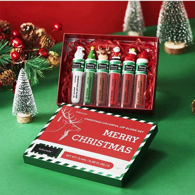 Christmas Colorful  Long-Lasting Water Resistant Lipsticks Lip Gloss Set Woman Makeups