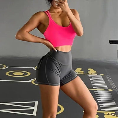 Women Breathable Sports Bra Shockproof Fitness Tops Gym Crop Top Brassiere Push Up Sport Bras Gym Workout Top Seamless Yoga Bra