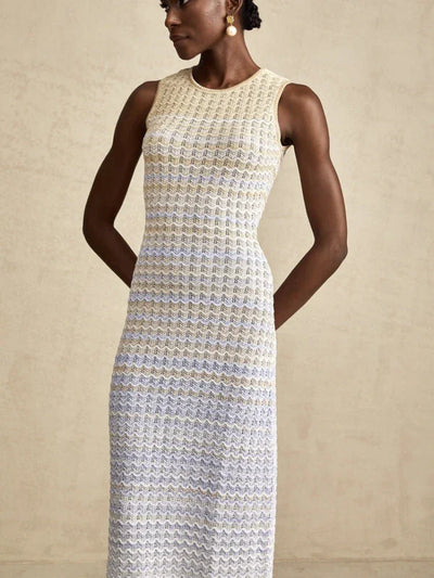 Luxurious Women Party Elegant Sequin Vest Knitted Dress Slim Sleeveless Long Dresses 2025 Summer New Female Vacation Chic Robes
