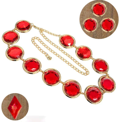 Belly Chain Jewelry Decorative Belt For Women Dresses Red Waist Chain Raven Dropship