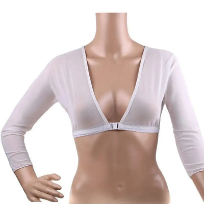 Women Bottom Sleeve Tops Fashion Front Button Long-sleeved T-shirt Mesh Top