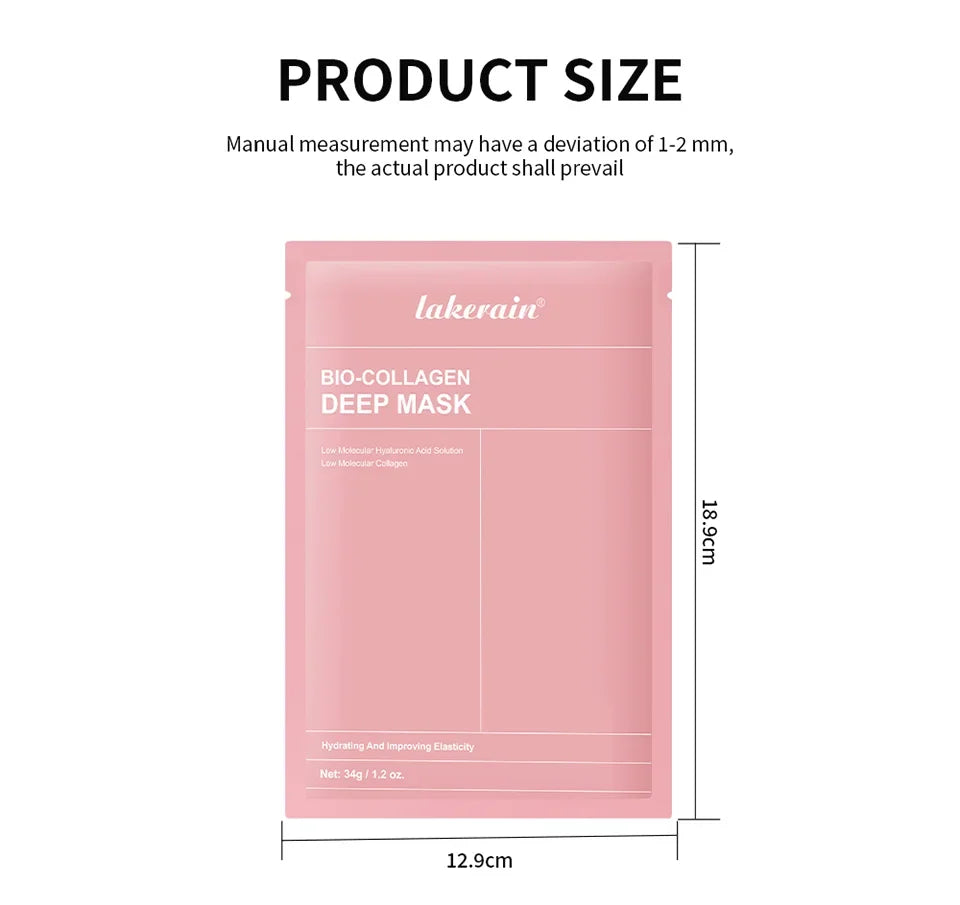 4Pcs Bio-Collagen Deep Face Mask Shrink Pores Deep Hydrating Overnight Mask Moisturizing Refreshing Brightening Face Skin Care