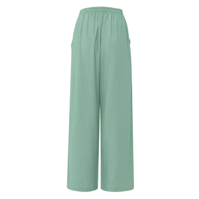 Women's Wide Leg Pants High Waist Casual trousers Solid Color Elastic Waist Tie Belt Loose Sweatpants gym pantalones de mujer