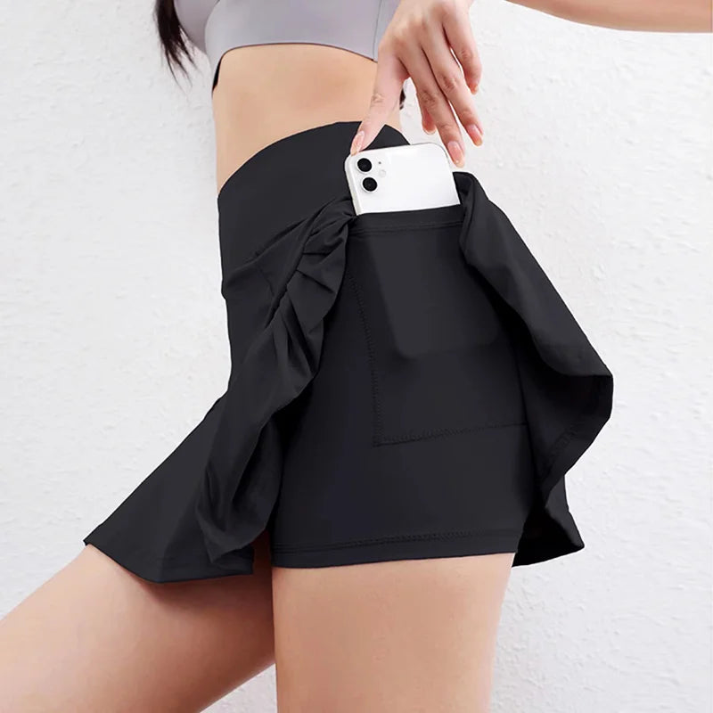 Sports Skirt Athletic Workout Pleated Dress Women Running Tennis Skirt Yoga Wear Active Clothing