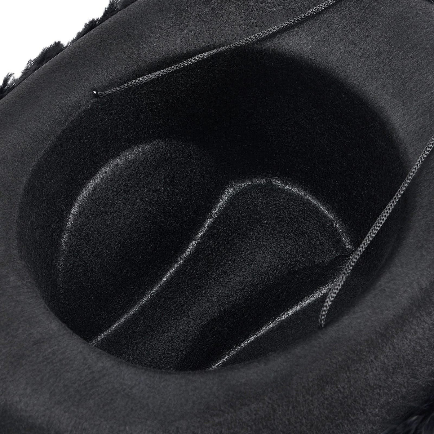 Women's Cowboy Hat, Adult Solid Color Furry Trim Wide Brim Hat Female Cap for Dating Party