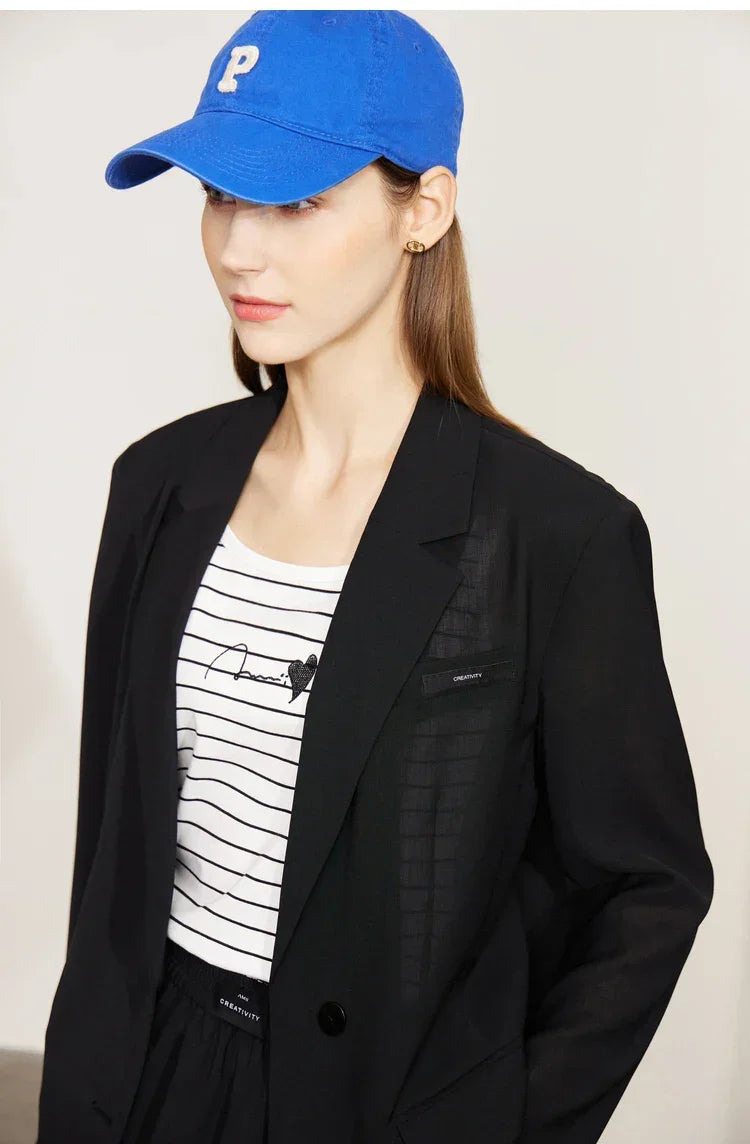 AMII Minimalism Women's blazer Fashion 2024 Summer Blazers Office Lady Two-piece Set Chic Female shorts Separately Sale 72311003