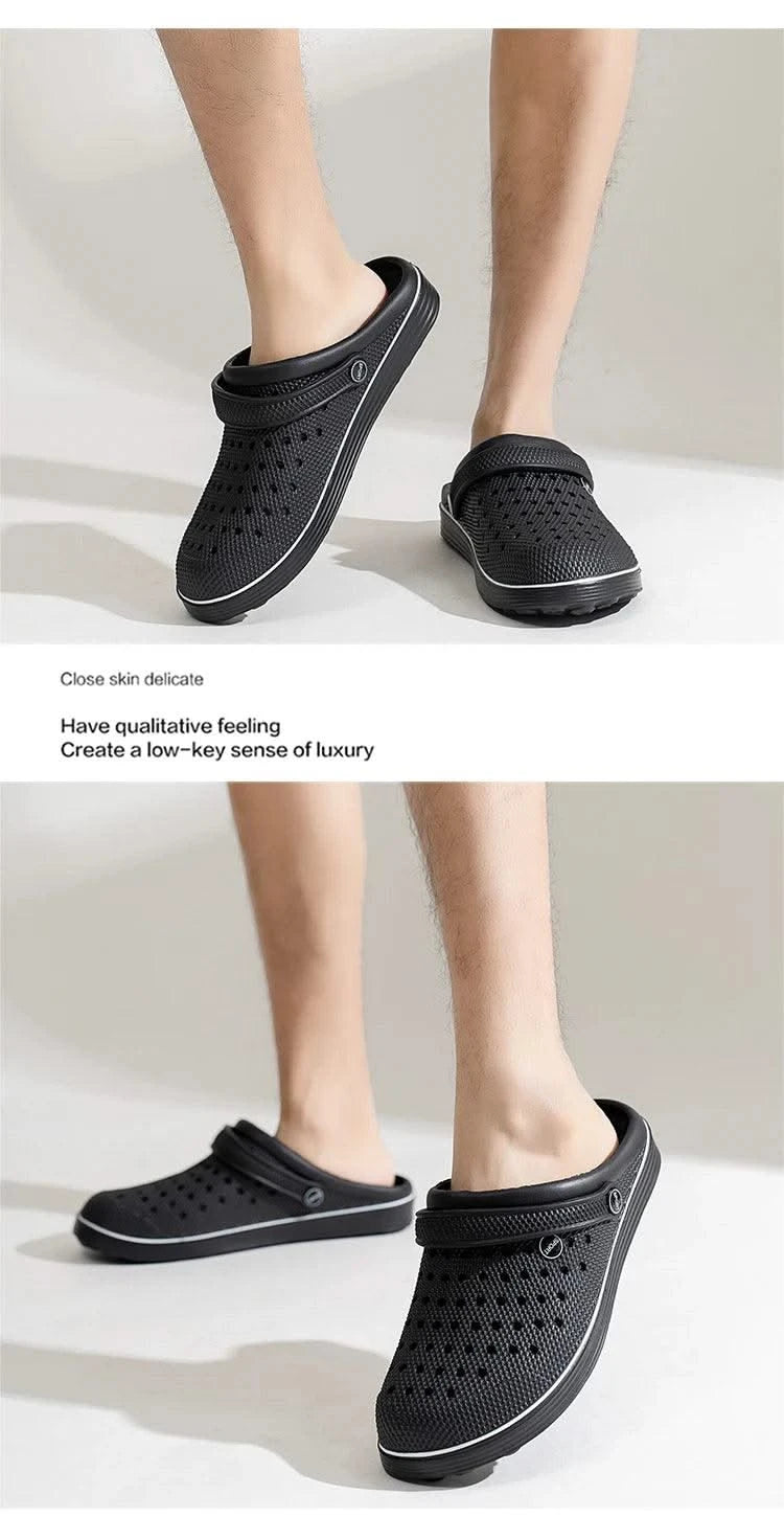 Men's Flat-Soled Clogs Are Breathable, Comfortable, Non-Slip, Wear-Resistant, Casual and Versatile, Daily Home Outing Work Shoes