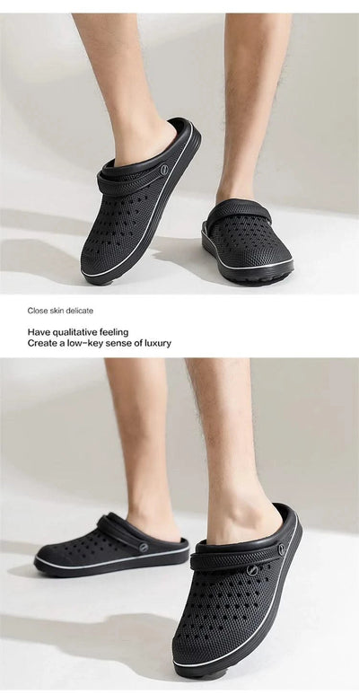 Men's Flat-Soled Clogs Are Breathable, Comfortable, Non-Slip, Wear-Resistant, Casual and Versatile, Daily Home Outing Work Shoes