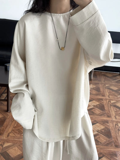 2025 Women Spring Two Pieces Suits Long Sleeve Cotton Blouses With Long Pants Wide Leg Two Pieces Sets Boho Suits Ladies Outfits