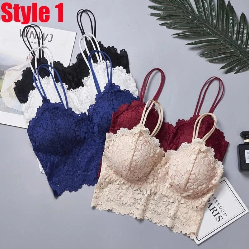 Wireless Push Up Bra Body Shaping Sexy Flower Lace Bra for Women