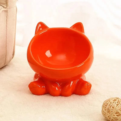 Cat And Dog Rice Bowl Pet Accessories Ceramic Diagonal High Feet Stable Cute Protection Cervical Spine Cat Dog Drinking Bowls ﻿