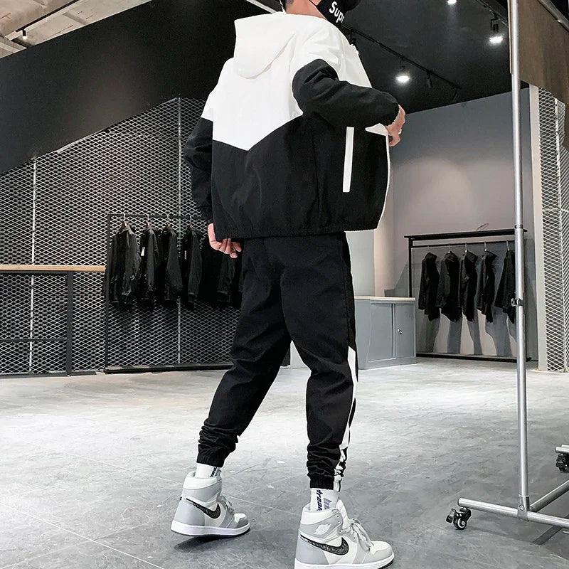 Men Casual Joggers Hooded Sportswear Jackets Pants 2 Piece Sets HipHop Running Sports Suit Tracksuit Sweatpants Hoodies Colombia