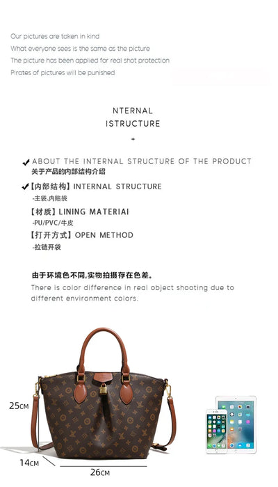2025 French Luxury Handbag for Women Designer Tote Elegant Structured Shoulder Bag High-End Minimalist Chic Versatile