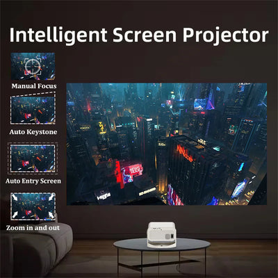 Portable Projector 900ANSI Android11 4K Native 1080P Wifi6 Auto Keystone Allwinner H713 Electronic Focus BT 5.2 360° Home Cinema