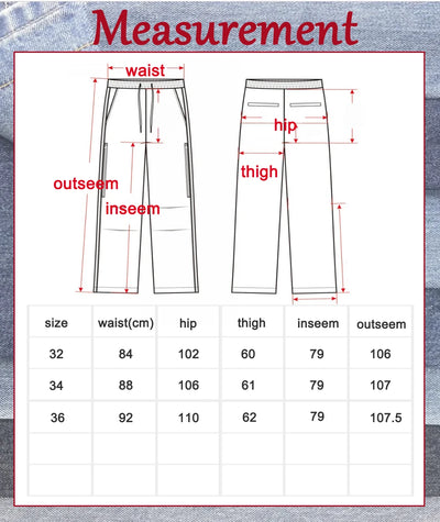 Men's Straight Leg Denim Jeans Male Casual Mid-Waist with Pockets Pants Non-Stretching Outdoor Cotton Fashion Trousers AM-4