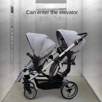 Twin Baby Stroller  Foldable, Two-way  Multifunctional Twin Baby Stroller,High View Baby Stroller Adjustable Armrests