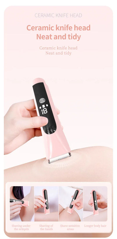 Painless Epilator Electric Shaver for Women Bikini Trimmer Facial Mustache Hair Removal Razor Ladies Face Underarm Legs Electric