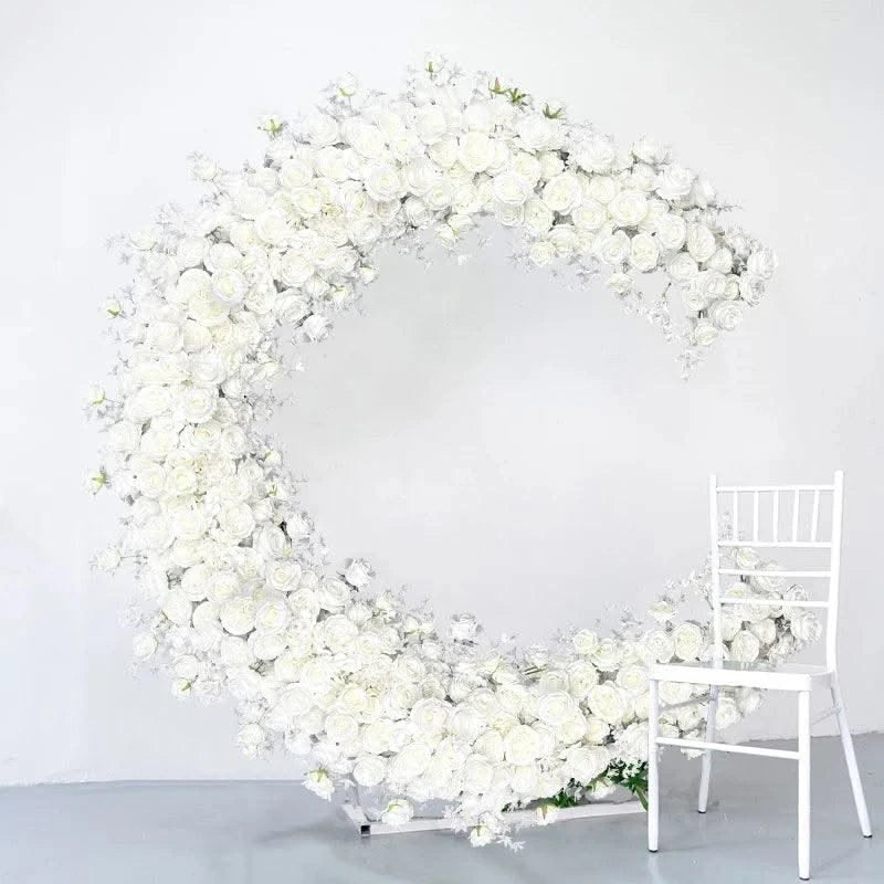 90CM White Rose Flower RowDecor Wedding Party Dress
