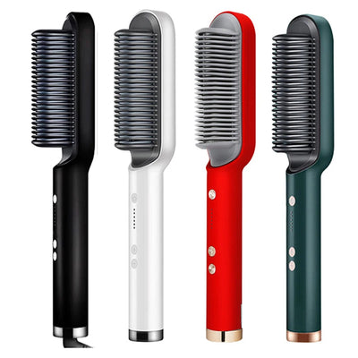 Multifunctional Ionic Hair Straightener Curler Brush Fast Heating Curler Straightener Comb Styler Electric Fast Heating Comb