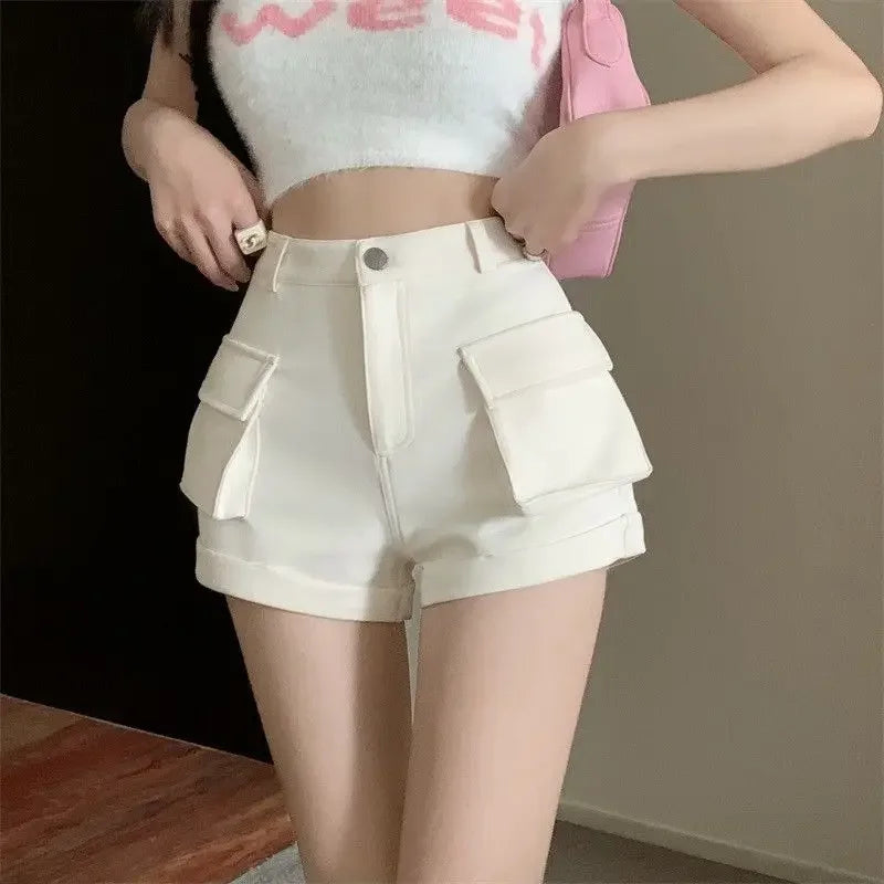Booty Women's Shorts Tight Skinny Female Short Pants High Waist New In XL Aesthetic To Wear Designer Design Low Price Outfits