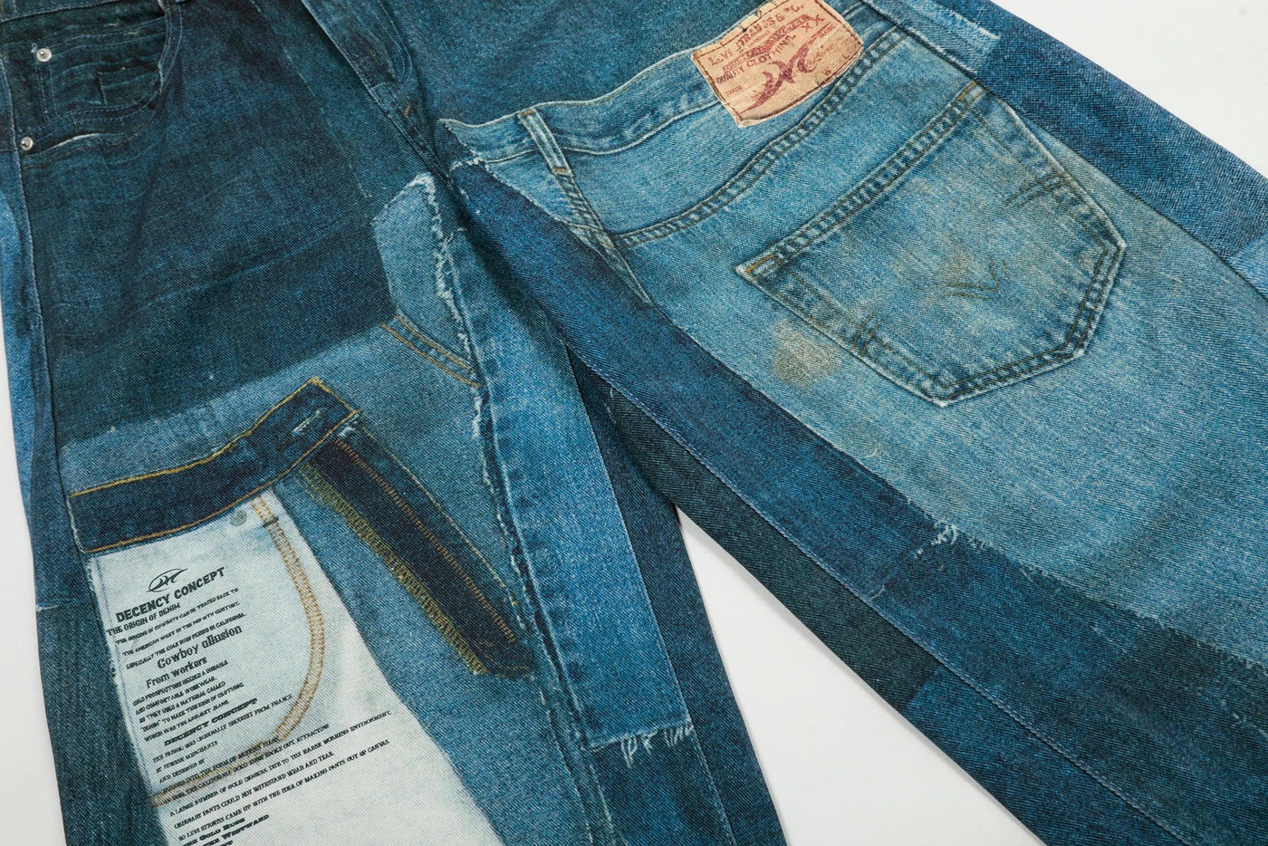 G6676# Blue Men Women Jeans Fashion Vintage Streetwear Y2K Wide Leg Jean Trouser Baggy Denim Pants