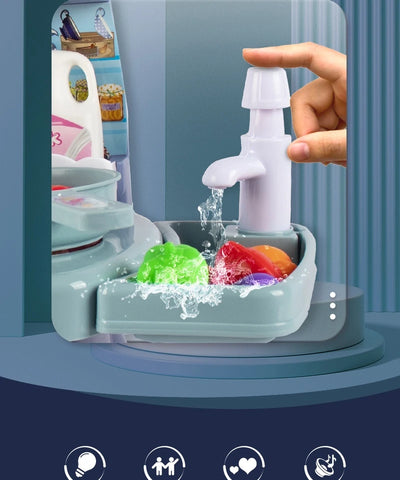 Simulated Kitchen Toys  Kitchenware Lighting and Sounds Cooking Game Set Children Fun Educational Toy Educational Toy