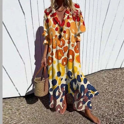 Women Dresses Summer 2025 Sexy O Neck Dot Print Boho Beach Dress Cascading Ruffle Half Sleeve Maxi Dress Wrap Sundress Robe