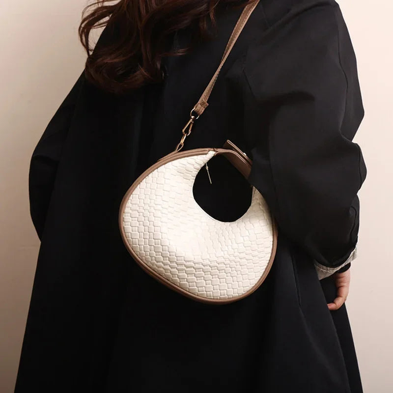 PU Leather Shoulder Bag Fashion Solid Color Lattice Crossbody Bag Small Bag Ladies Trend Luxury Designer Handbags