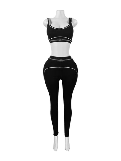 Women Activewear Summer Fitness Gym Yoga Sets Two Piece Set Bra Crop Top And High Waist Leggings Sportswear Training Workout Set